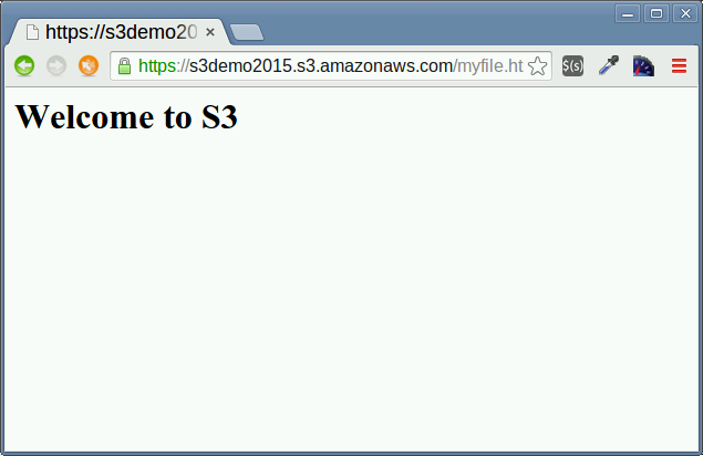 welcome window on Amazon S3
